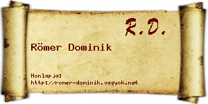 Römer Dominik névjegykártya